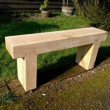Solid Oak Beam Garden Bench -