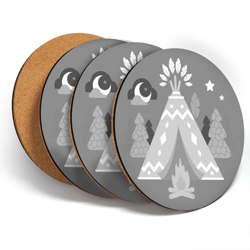 Coasters bw teepee - -,