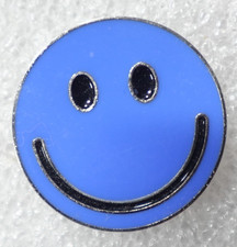 Blue Smiley Face Pin Classic