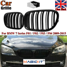 Gloss Black Front Kidney Grill Dual Slats for BMW F01 F02 740i 750li 760li 09-15