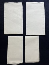 4 White Cotton Damask Napkins