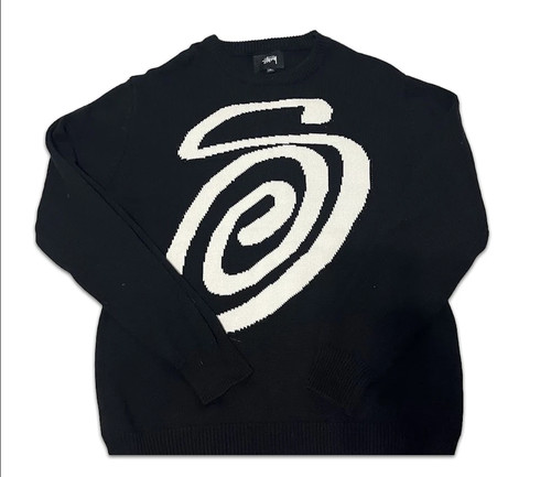 Stussy curly black sweater - s,