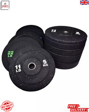 Weight Plates Olympic Bumper Crumb Weights 5/10/15/100/150kg Set Pair Gym Home