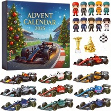 F1 Team 2025 Christmas Advent Calendar, 24-Day Countdown,2D Racing Team Ornament