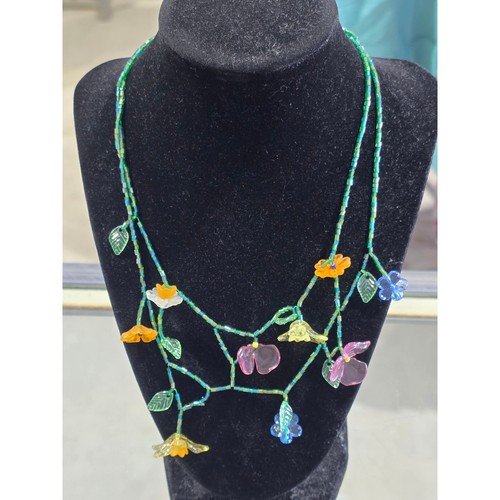 Zara floral bead necklace
