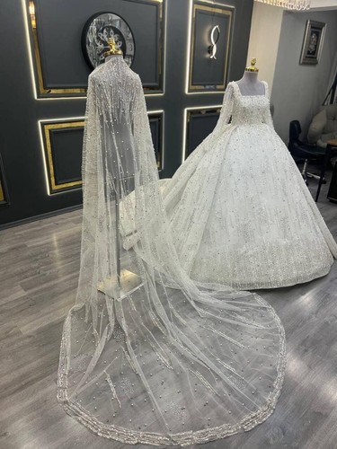Bridal veil mantilla beaded - bridal,