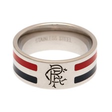 Rangers FC Stainless Steel Colour Stripe Ring Large