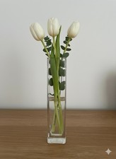 Tall Square Glass Vase 8 inch Tall
