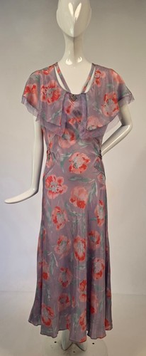 Late 1920 rose print silk - 1920’s,