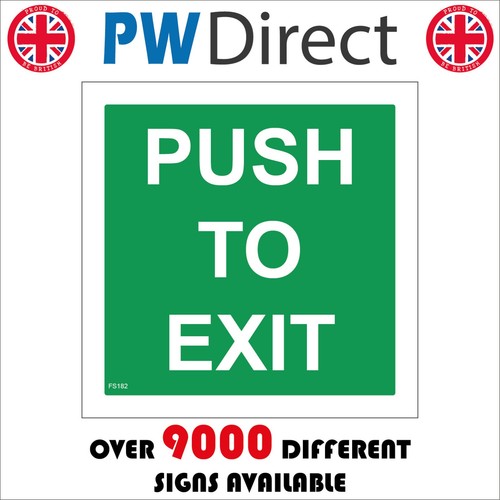 Sign push exit door plaque - sign, to