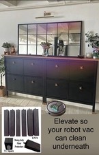 IKEA 6 Dark Wood Furniture Legs 8.75 Inch Square