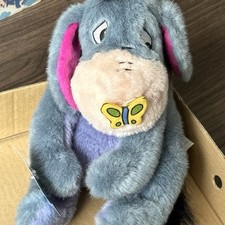 Vintage Disney Talking Eeyore With Butterfly 9" Plush Soft Toy Winnie The Pooh