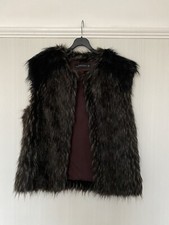 Women’s Zara Brown & Black Faux Gilet Large 