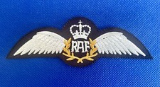 RAF Pilot Wings Iron / Sew On Embroidered Patch Badge Air Force Military