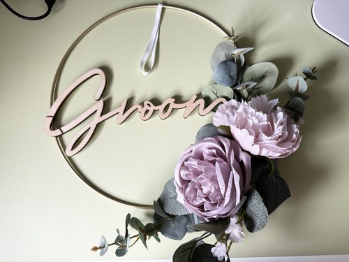 Groom floral hoop - groom,