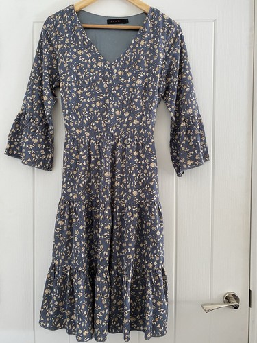 Tenki blue floral boho prairie - floral,