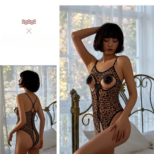 Plus size leopard open bust - plus,