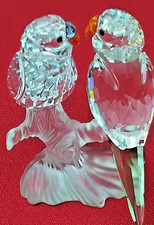 Swarovski Budgies Blue Green Birds Crystal Figurine 680627