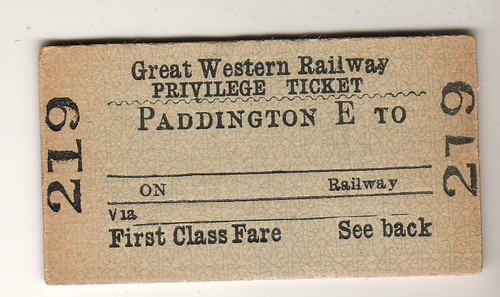Railway ticket gwr 1st class - ticket,
