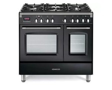 KENWOOD CK435BL 90 cm Dual Fuel Range Cooker - Black & Stainless Steel #01#