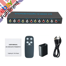 New 4 In 3 Out AV Switch RCA