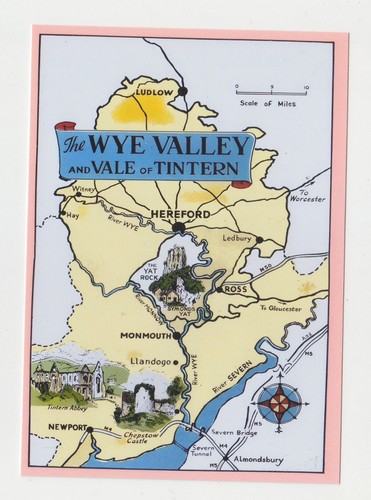 Mint map postcard - mint, wye