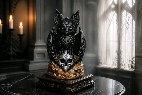 Gothic bat with skulls - skulls, bust