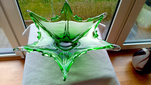 Large heavy glass bowl - heavy,