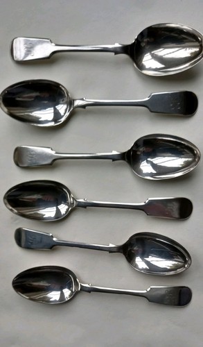 Antique silver plated - 6, fiddle