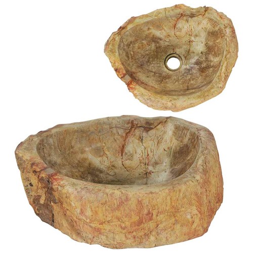 Sink 45x35x15cm fossil stone - fossil,