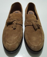 H By Hudson Cato Suede Tassel Slip-on Loafers Shoes Tan uk 7 eu 41