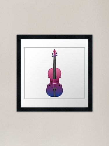 Violin purple and blue - and, framed
