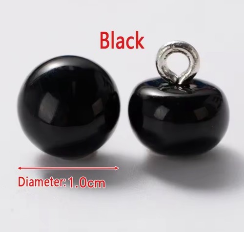 Black 20pcs 10mm half dome - black,