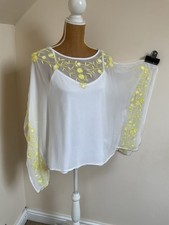 Laura Ashley Size 14 Kimono Style Top Embroidered