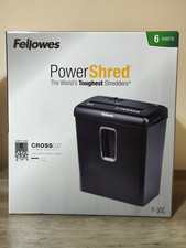 Fellowes P-30C Powershred Cross Cut Shredder - 6 Sheet - 15 litre Bin