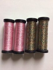 4 x 50m Reels Of Kreinik Blending Filament Fine Metallic Thread Embroidery