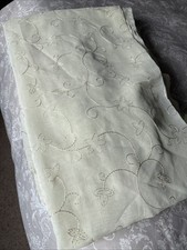 Pair Of Voile Panels Cream Embroidered Approx 123cm Long 145cm Wide Pencil Pleat