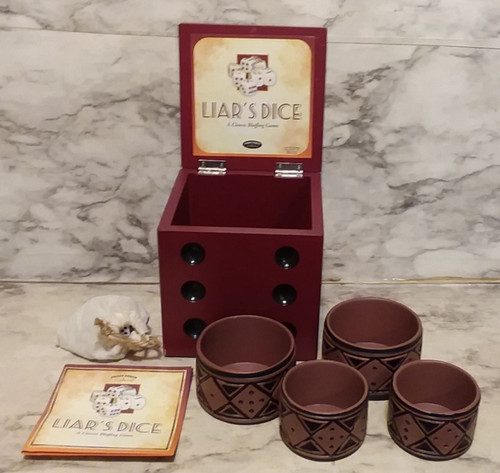 Liars dice game wood - dice,