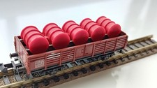 N Gauge British Rail barrel carrying wagon. Made by 'Trix', Western Germany.