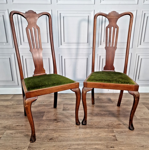 Antique pair dining chairs - antique,