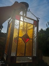 Decorative Leaded Stained Glass Victorian Style Ceiling Porch Hall Light 