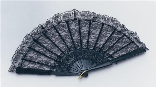 Black lace fan geisha or - black,