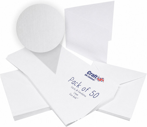 6x6 white craft linen - uk,
