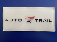 AUTOTRAIL CARAVAN MOTORHOME BADGE DOMED RESIN X1 WHITE HIDE DENT SCRATCH 80 X 50