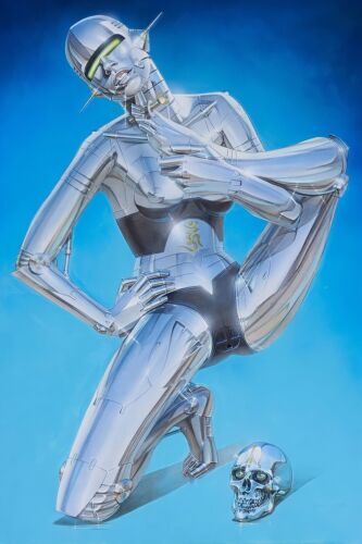 Sexy female robot framed - sexy,