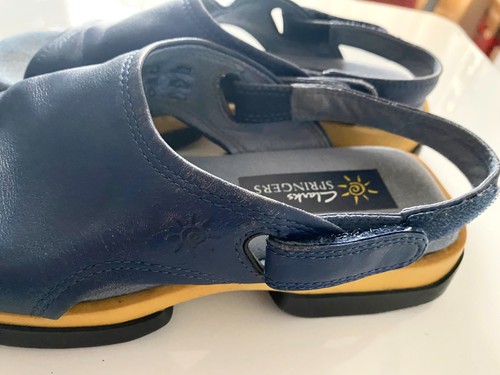 Clarks springers blue - clarks, leather
