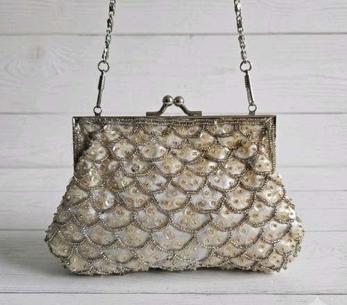 Vintage beaded evening bag - beaded,