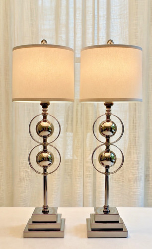 Pair 1970s postmodern chrome - 1970s,