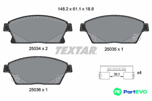 Textar disc brake - disc, pad