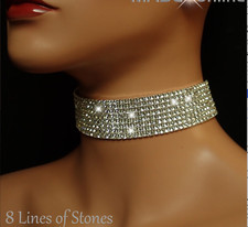 Choker Necklace, Silver Plated Diamante Diamonte Bling Quality Crystel Stones💎
